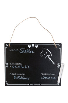 HKM Stallschild HOBBY HORSING schwarz
