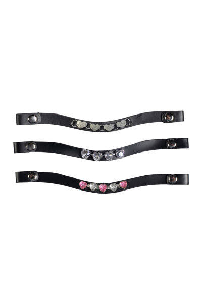 HKM Stirnbänder (3er Set) HOBBY HORSING rosa/silber