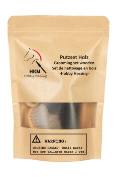 HKM Putzset Holz HOBBY HORSING natur