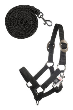HKM Halfter und Strick Basic HOBBY HORSING schwarz