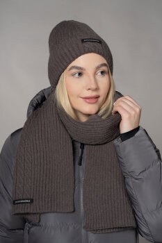 Schockemöhle Sports Mütze SP BEANIE BRAIDED STYLE dusty chocolate