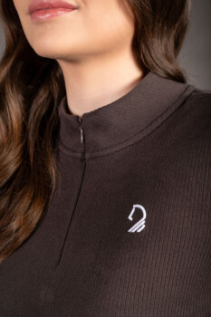 HKM Damen Langarmshirt AREZZO SOFT dunkelbraun