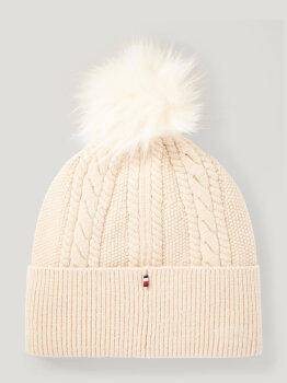 Tommy Hilfiger Pompom Strickmütze PERRY taupe