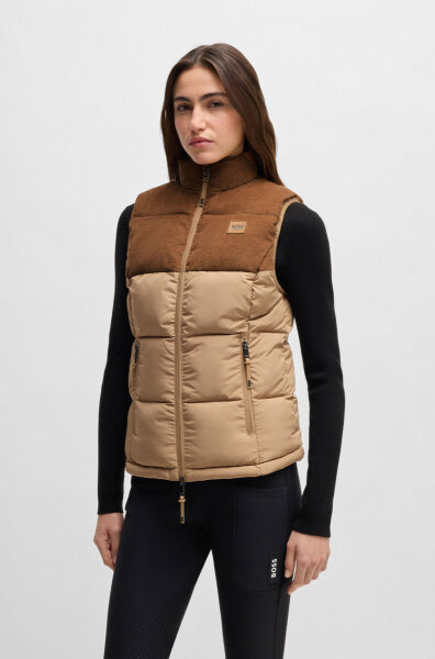 Boss Equestrian Damen Cord Puffer Weste VIOLA camel