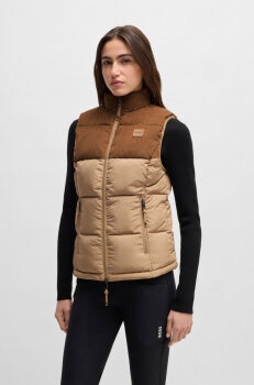 Boss Equestrian Damen Cord Puffer Weste VIOLA camel