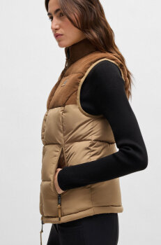 Boss Equestrian Damen Cord Puffer Weste VIOLA camel
