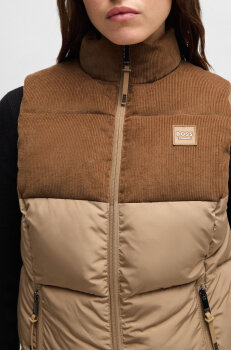 Boss Equestrian Damen Cord Puffer Weste VIOLA camel