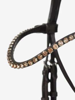 Le Mieux Kudos Trense Patent Dressage Bridle, brown/white