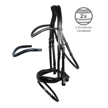 Schockemöhle anatomische Trense SP STANFORD WIDE black-silver