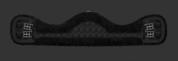 MATTES Kurzgurt asymmetrisch mit Lammfell schwarz 65cm
