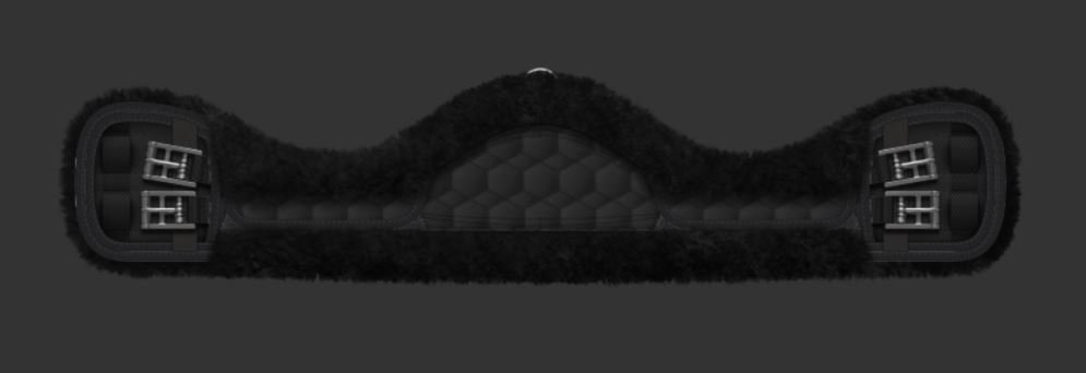 MATTES Kurzgurt asymmetrisch mit Lammfell schwarz 70cm