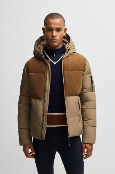Boss Equestrian Herren Cord Puffer Jacke TOMAS camel