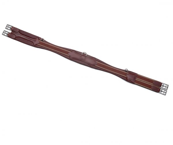 Prestige Ledersattelgurt geschweift mit Dekor A5 tabakbraun 130cm